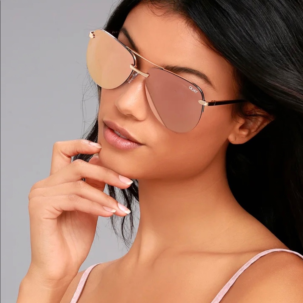 NWT Quay Australia Gold The Playa Aviator Sunglasses